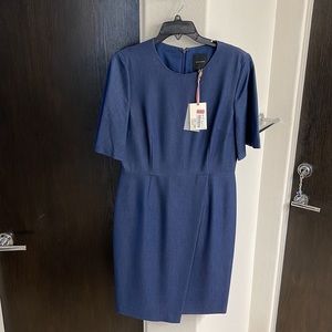 Blue Denim like Short Sleeve Dress